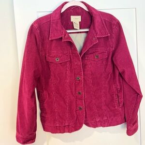 L.L. Bean Women's Raspberry Corduroy Jacket